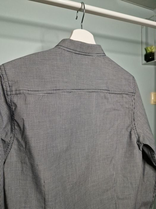 Szara koszula elegancka męska w kratę slim fit SMOG New Yorker