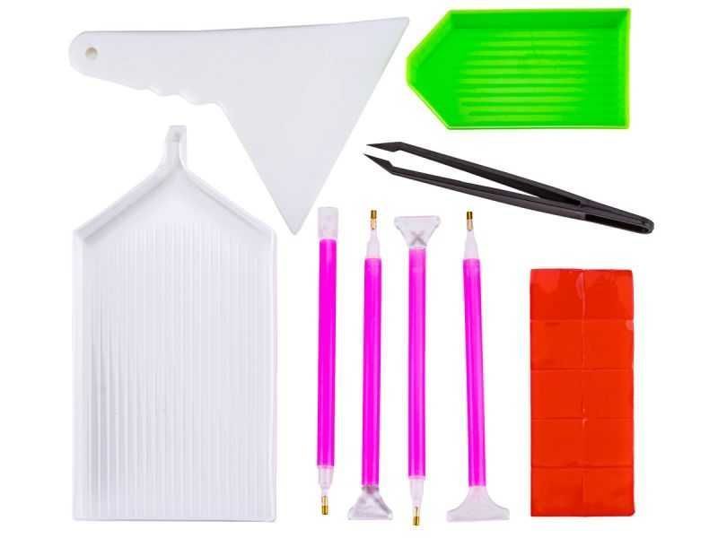 Akcesoria Haft Diamentowy KOLOROWE ETUI 30 Pojemników Akcesoria Zestaw