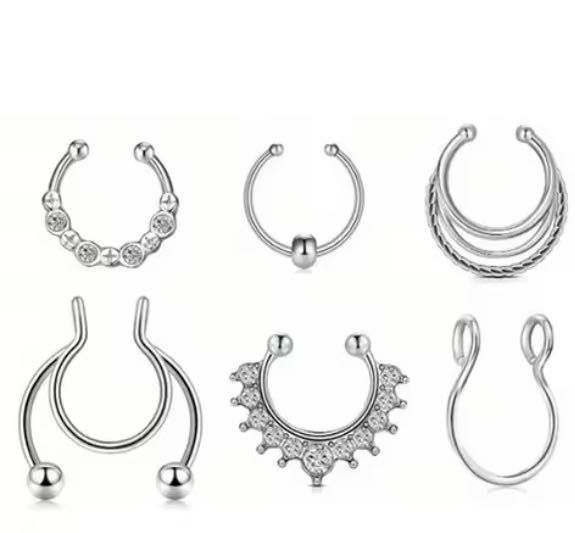 6 Piercings para septo (nariz) *novos*