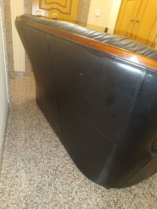 Sofá-cama em pele 3 lugares