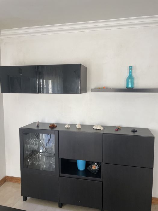Aparador Sala Bestå conjunto com móvel apoio e prateleira
