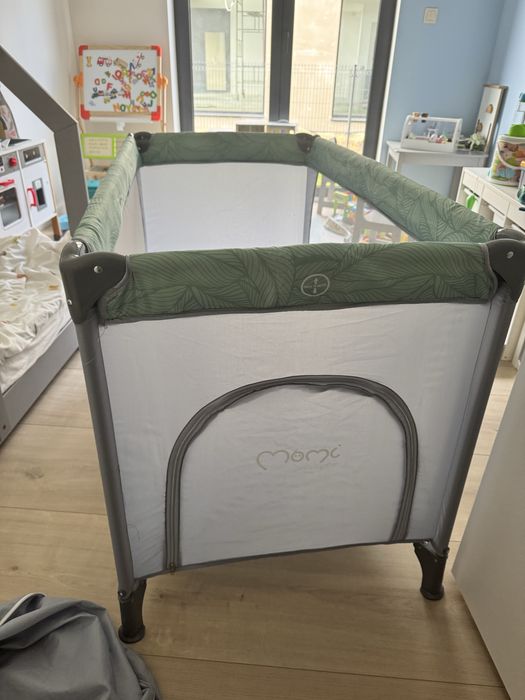 Łóżeczko turystyczne MoMi z bokiem na zamek + Gratis Materac 120x60 | Stan idealny