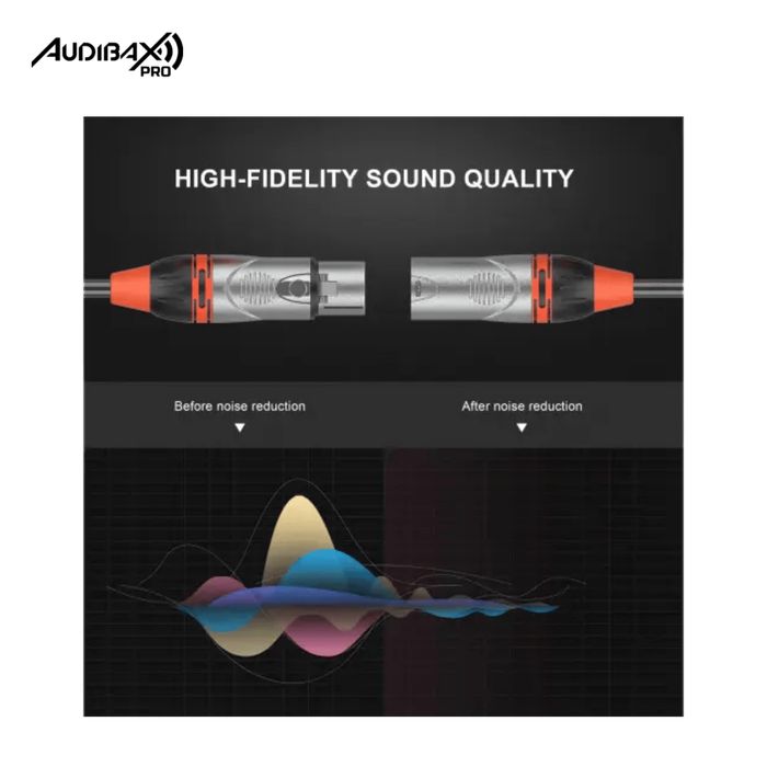 Audibax Pro Cabo XLR macho para XLR fêmea 20 metros preto