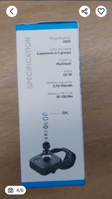 Mikroskop do telefonu komórkowego z 6LED 200X