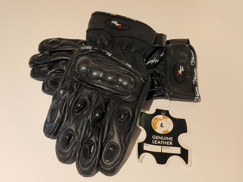 Luvas pele mota motard novas