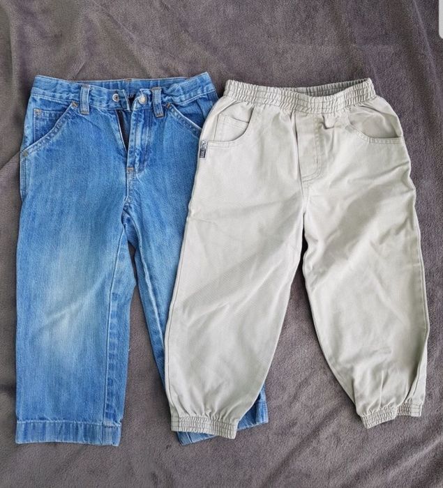Spodnie jeansy dresy 98 jeansowe dresowe spodenki chłopięce