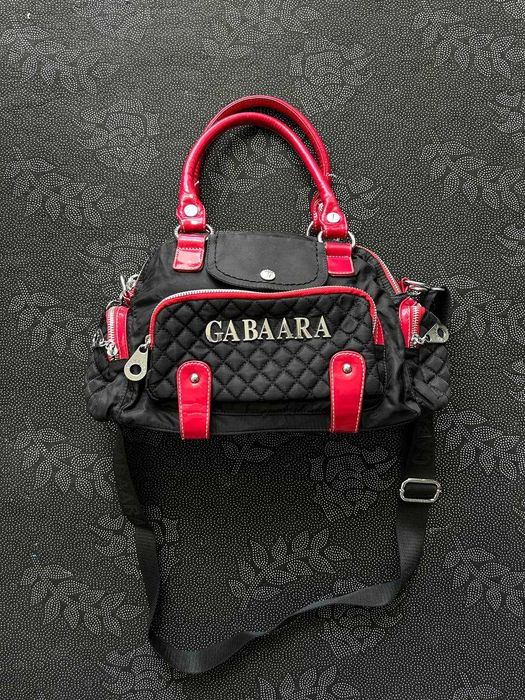 Gabaara Black & Red Quilted Handbag Shoulder Bag Y2K