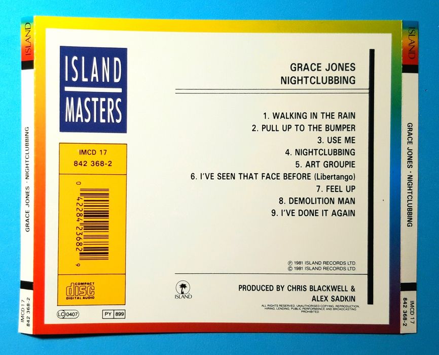 Grace Jones – Nightclubbing (CD, 1995?)
