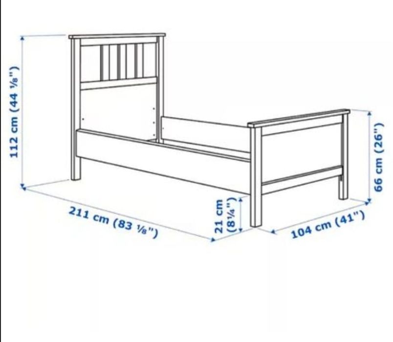 Łóżko ikea hemnes stelaż 90x200 materac komplet