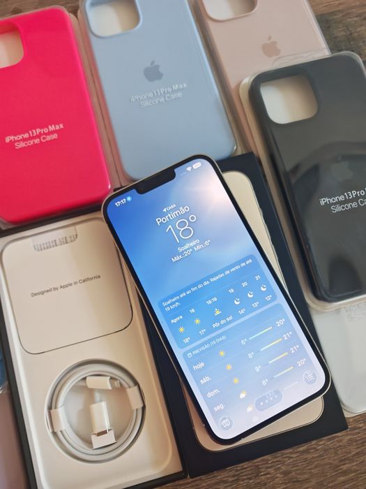 iPhone 13 Pro Max  6.7" 256GB Silver  Em Bom estado Aceito Ret