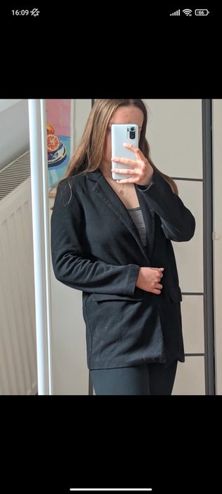 Dzieninowy żakiet z bawełną