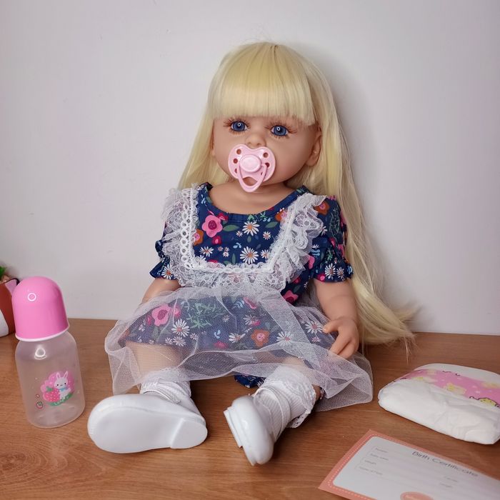 Лялька реборн 55 см реалістична,функціональна,вінілова,бебіборн reborn