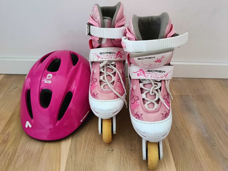 rolki dziewczęce screw 30-33 + kask