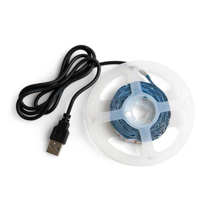 LED стрічка 3000K 5V 3м — тепле біле світло, USB живлення