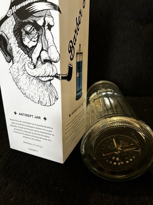 Frasco de esterilização em vidro. Novo com embalagem.