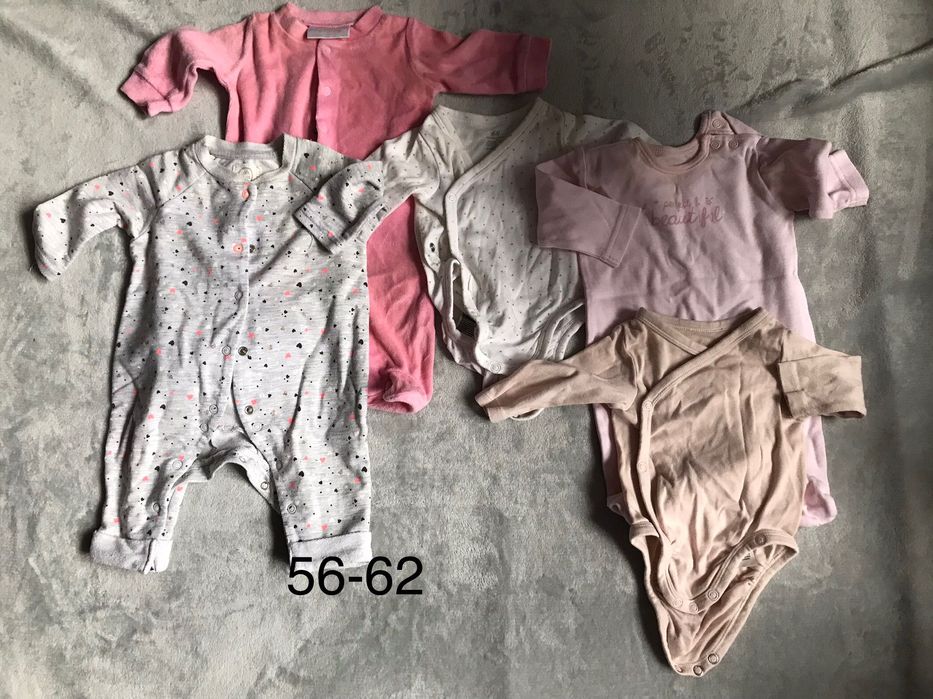 Paka ubrań dla dziewczynki 56-74 + dodatki