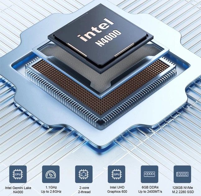 Міні ПК MLLSE M2 Air Mini PC Intel N4000 / 6GB RAM / 128GB ROM / Windo