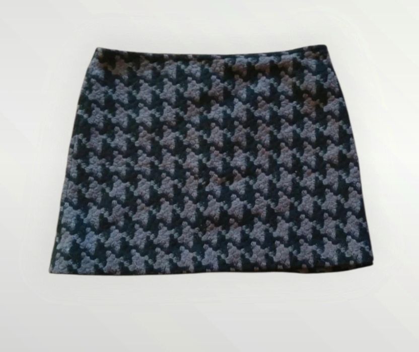 Vintage mini spódniczka w pepitkę Kew S – elegancka, ciepła, jesienno-