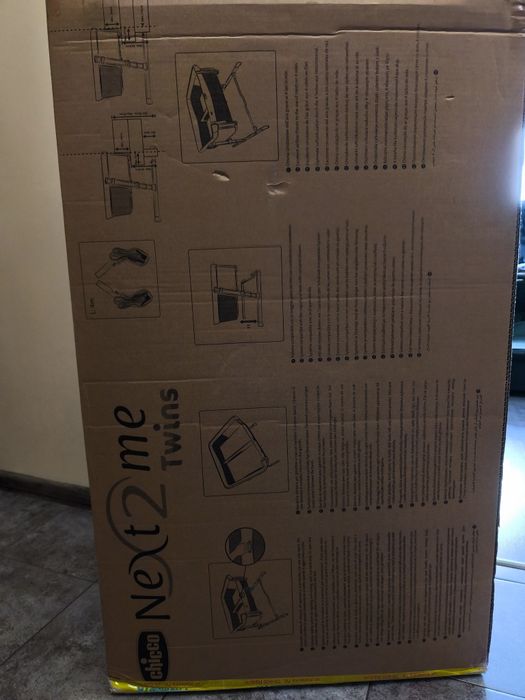 Chicco, Next2Me Twins, łóżeczko dostawne dla bliźniąt, magnet grey