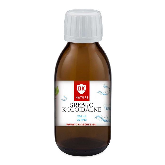 Srebro Koloidalne 25 ppm 250 ml wysoka czystość nano cząsteczek