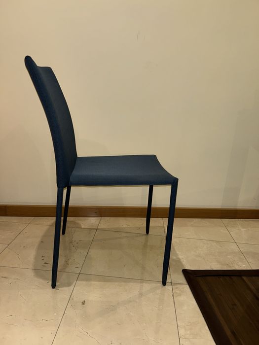 Cadeiras tecido azul