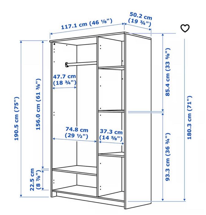 Roupeiro IKEA 3 portas NOVO