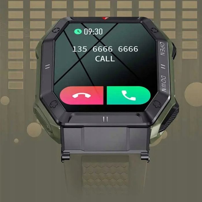 Smartwatch Męski Zegarek Rozmowy Puls Tętno Kroki - Zielony