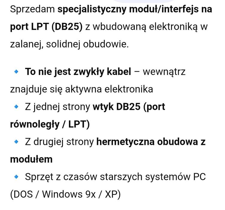 Adapter Gniazdo przewód moduł interfejs DB 25