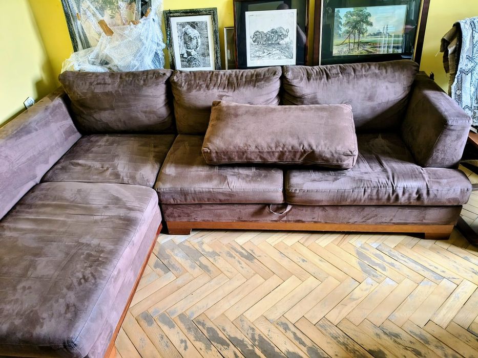 Narożnik rozkładany 250x180 cm z pojemnikiem na pościel