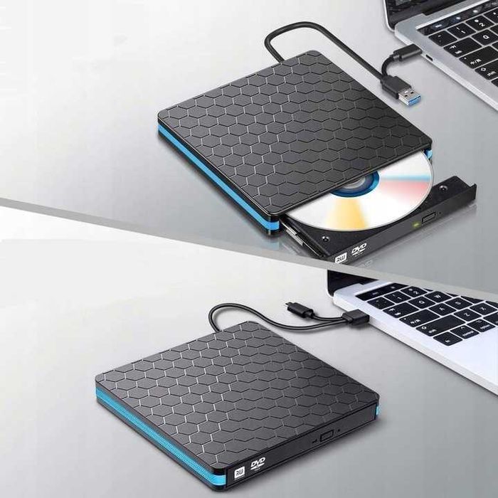 EXTERNAL ODD zewnętrzny napęd odtwarzacz CD DVD USB USB-C PC laptop