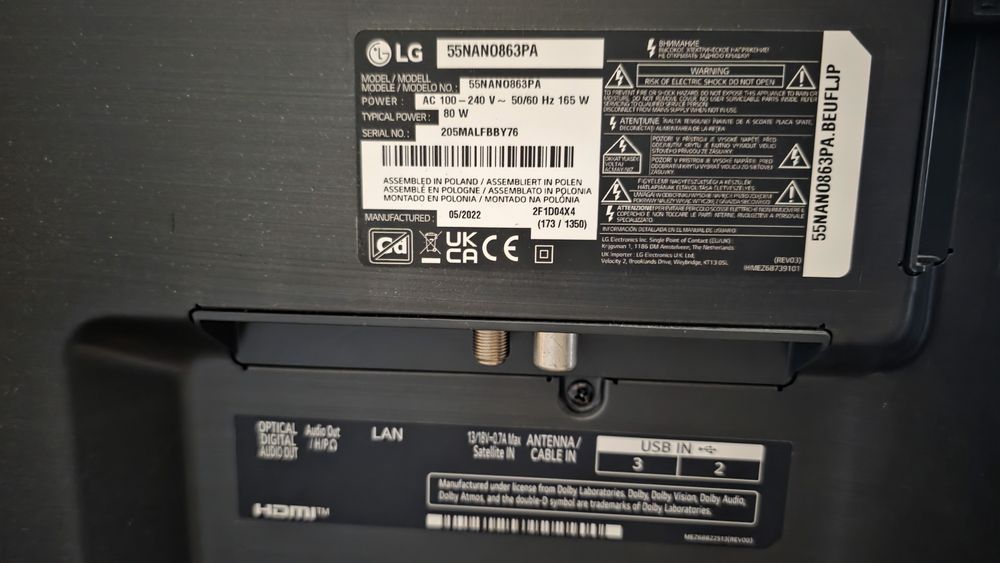 LG 55" NanoCell 4K 120Hz – 55NANO863PA
