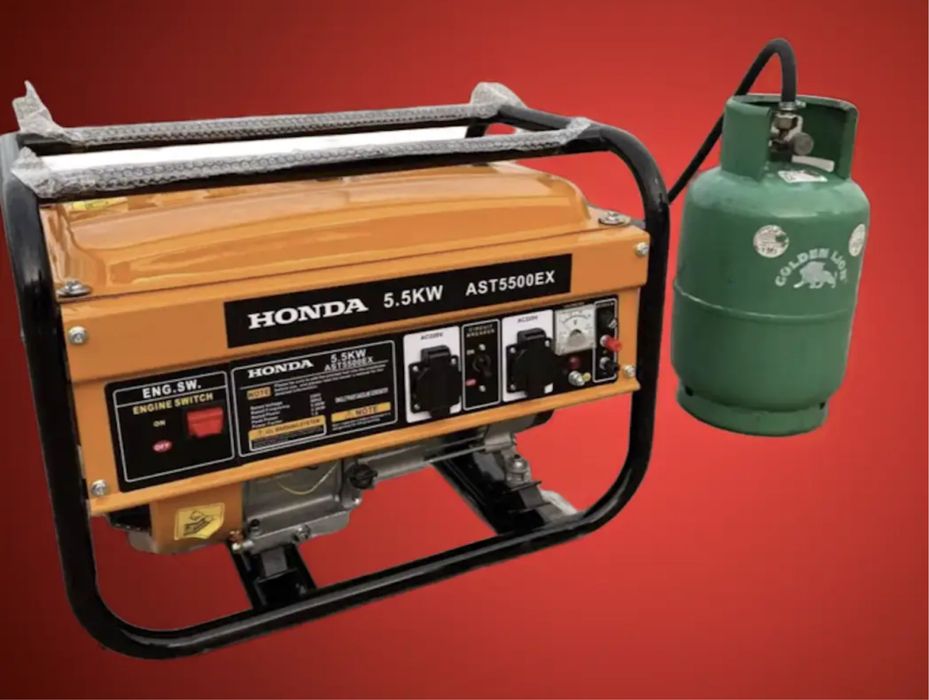 Генератор газбензин 5,5 кВт Honda 5500W гибридный газ бензин / газовый