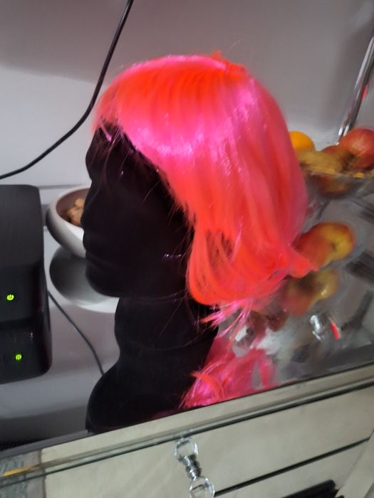 Peruka hallowen różowa cosplay
