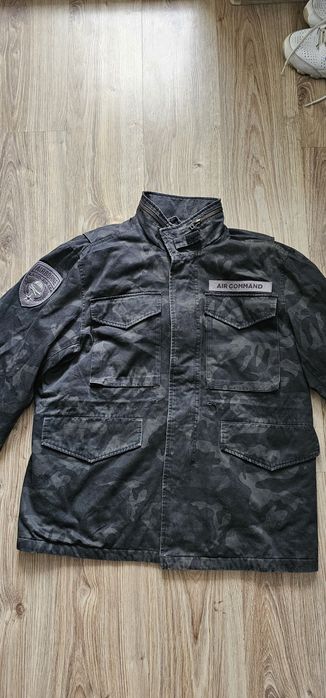 Jack & Jones męska kurtka moro militarna rozmiar L chowany kaptur