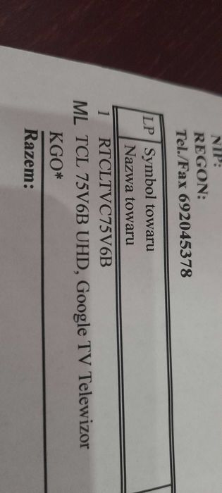 Nóżki stopki do telewizora TCL 75' nieużywane