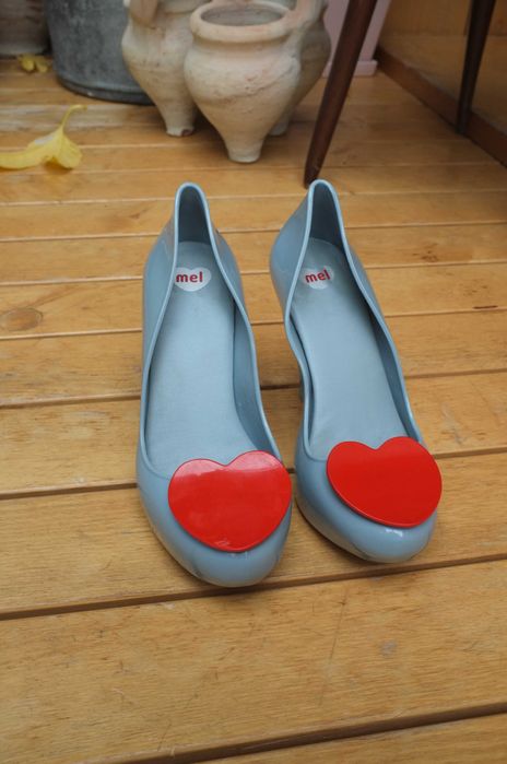 szpilki czółenka na wysokim obcasie Mel by Melissa Hearts błękitne
