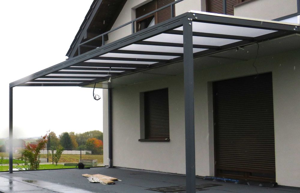 Zadaszenie tarasu, pergola tarasowa, altana, wiata, blacha/poliwęglan