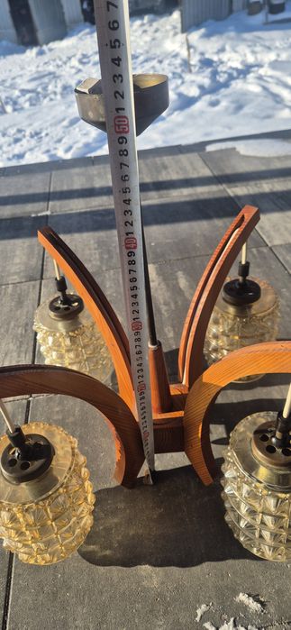 Lampa żyrandol prl zabytek klosz