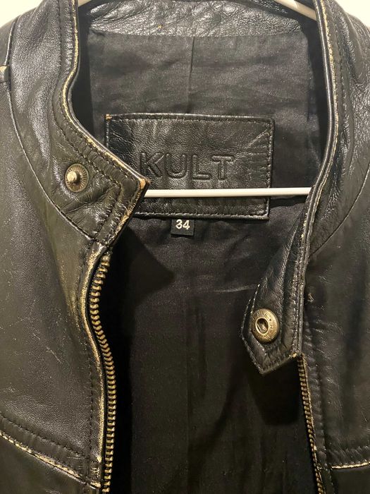 Casaco de cabedal comprido, 34