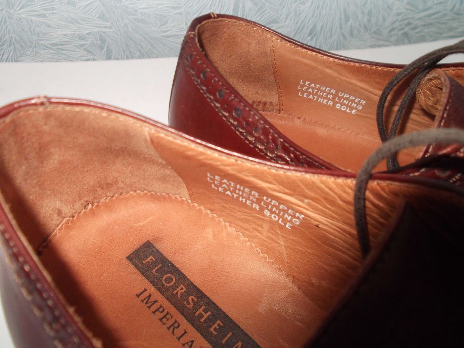 Мужские кожаные туфли Florsheim, дерби, броги. Made in Italy. размер 7