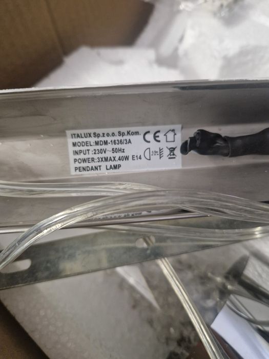 Lampa Italux na 3x E14 srebrna