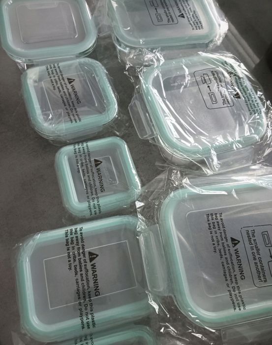 Pojemniki żaroodporne zestaw 8 sztuk