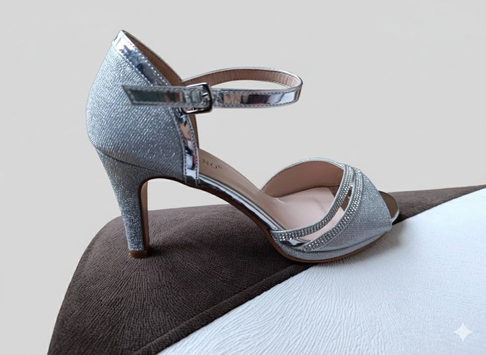 Srebrne Sandały na Szpilce – Idealne na Wesele, Bal, Studniówkę!