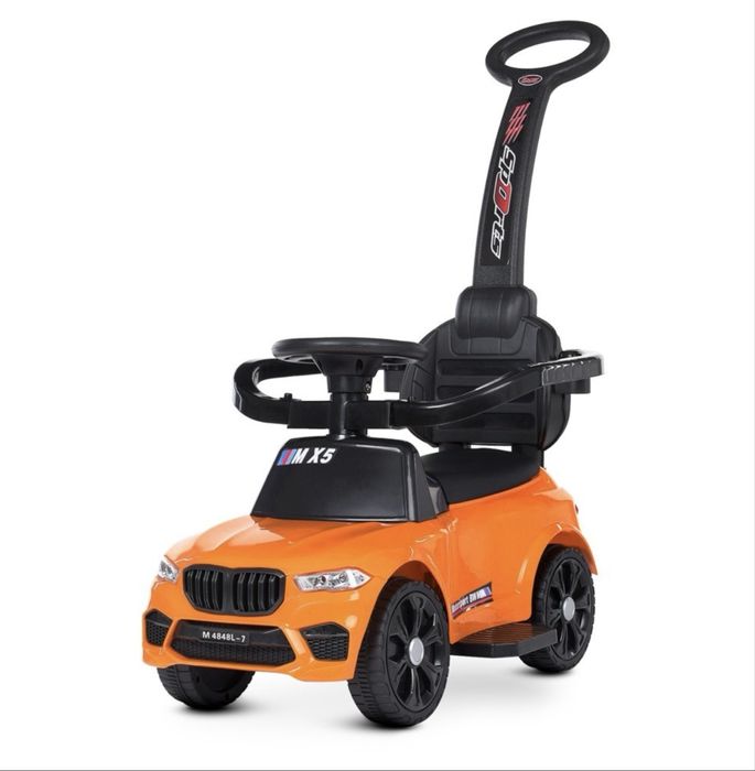 Дитяча машинка-толокар 2 в 1 Bambi M 4848L-7 (Помаранчева)