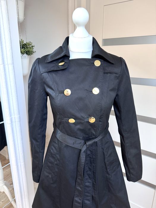 Trencz płaszcz H&M czarny nowy 34/36