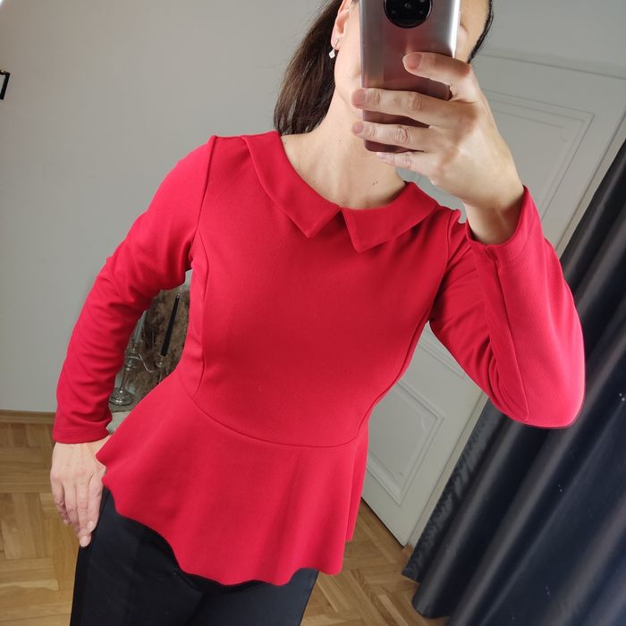 Bluzka z baskinką i kołnierzykiem XL XXL