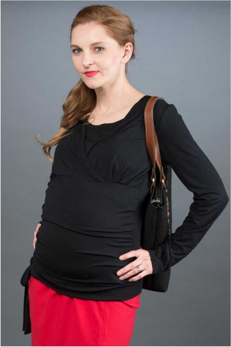 38 M Bluzka ciążowa Daphne Black do karmienia