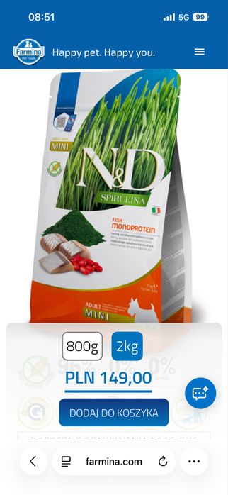 Nowa Karma Farmina  Śledź, spirulina i jagody Goji. WROCŁAW