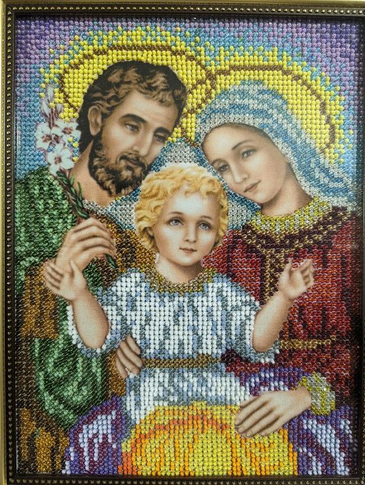 Ікона свята сім'я з бісеру