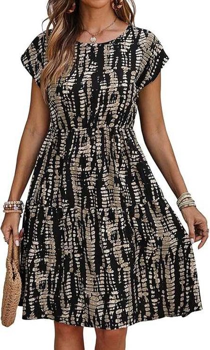 Sukienka damska L linia A panterka SweatyRocks letnia casual boho